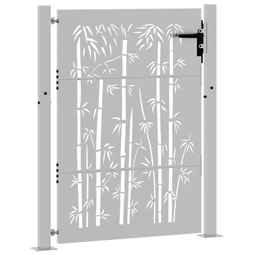Gartentor Cortenstahl Bambus-Design