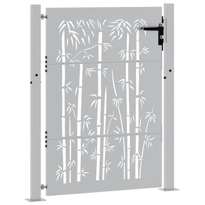 Gartentor Cortenstahl Bambus-Design