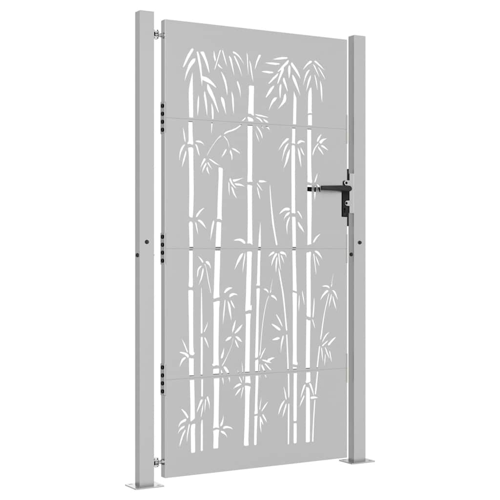 Gartentor Cortenstahl Bambus-Design