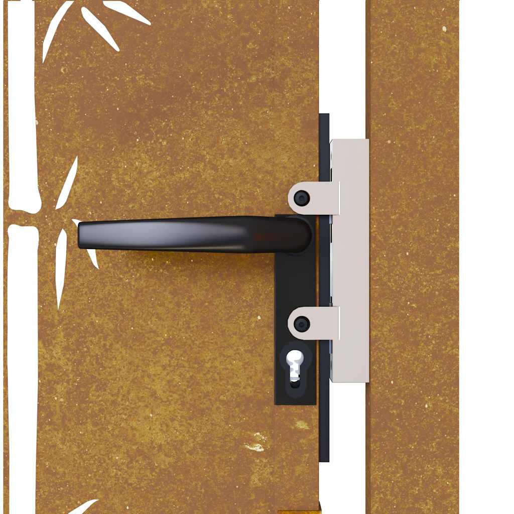 Gartentor Cortenstahl Bambus-Design