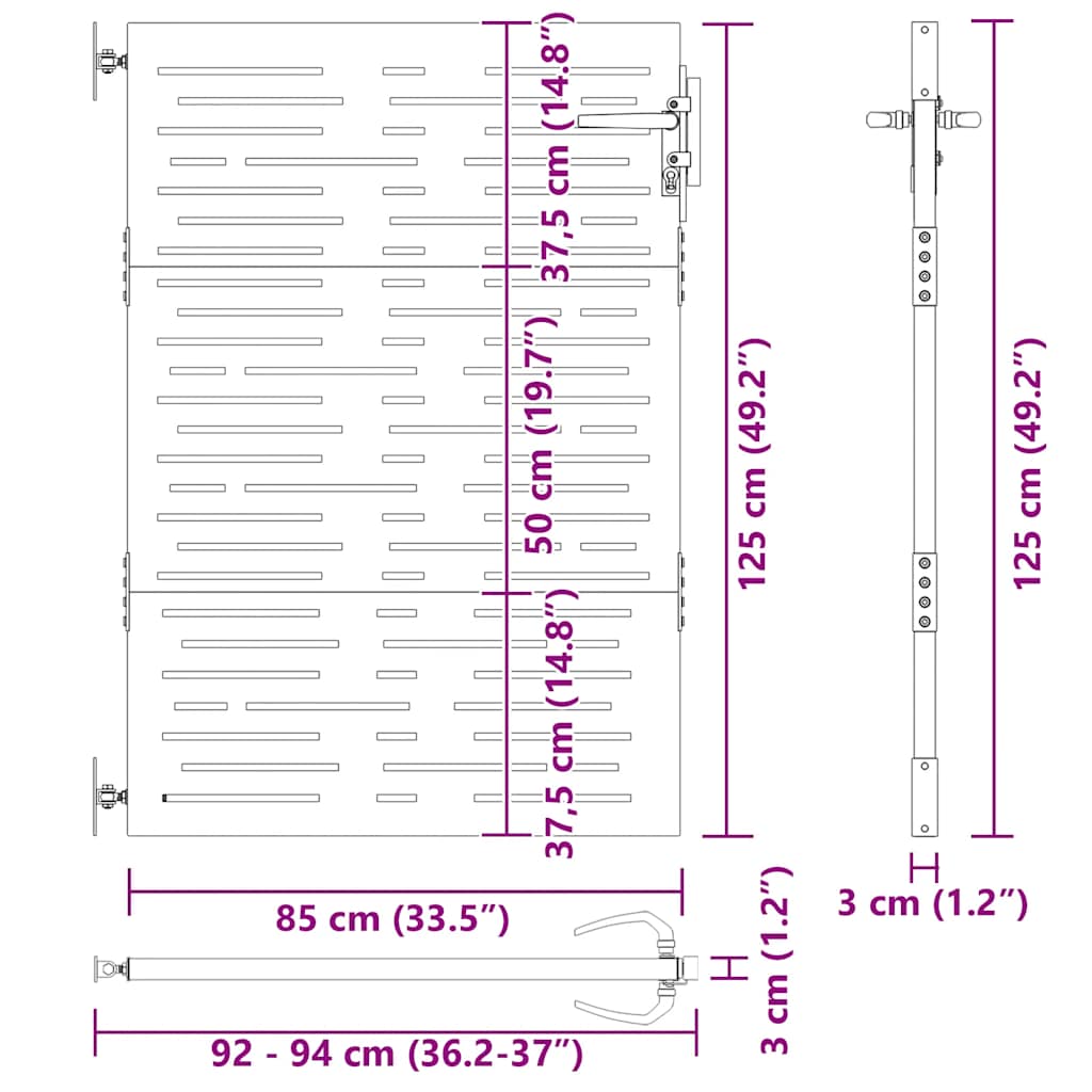Gartentor Cortenstahl Quadratisches Design