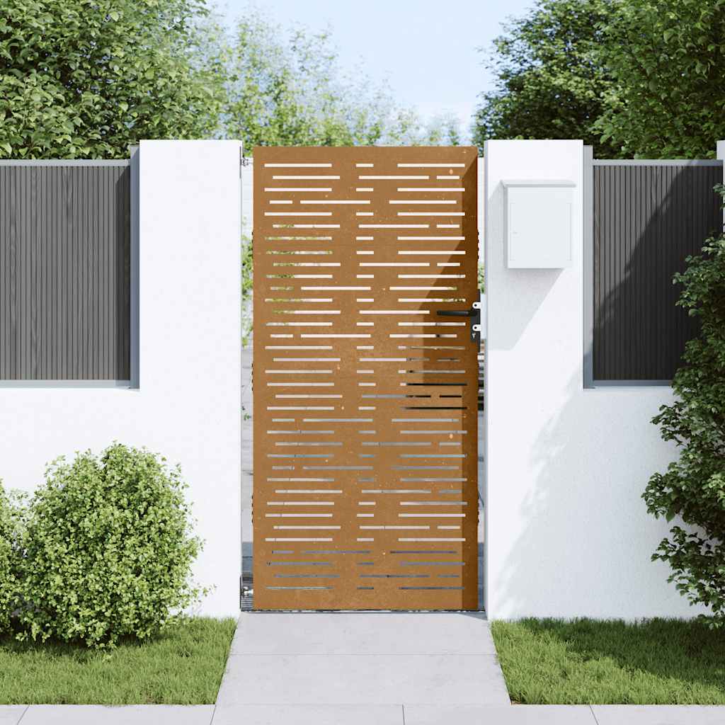 Gartentor Cortenstahl Quadratisches Design