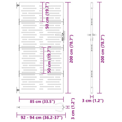 Gartentor Cortenstahl Quadratisches Design
