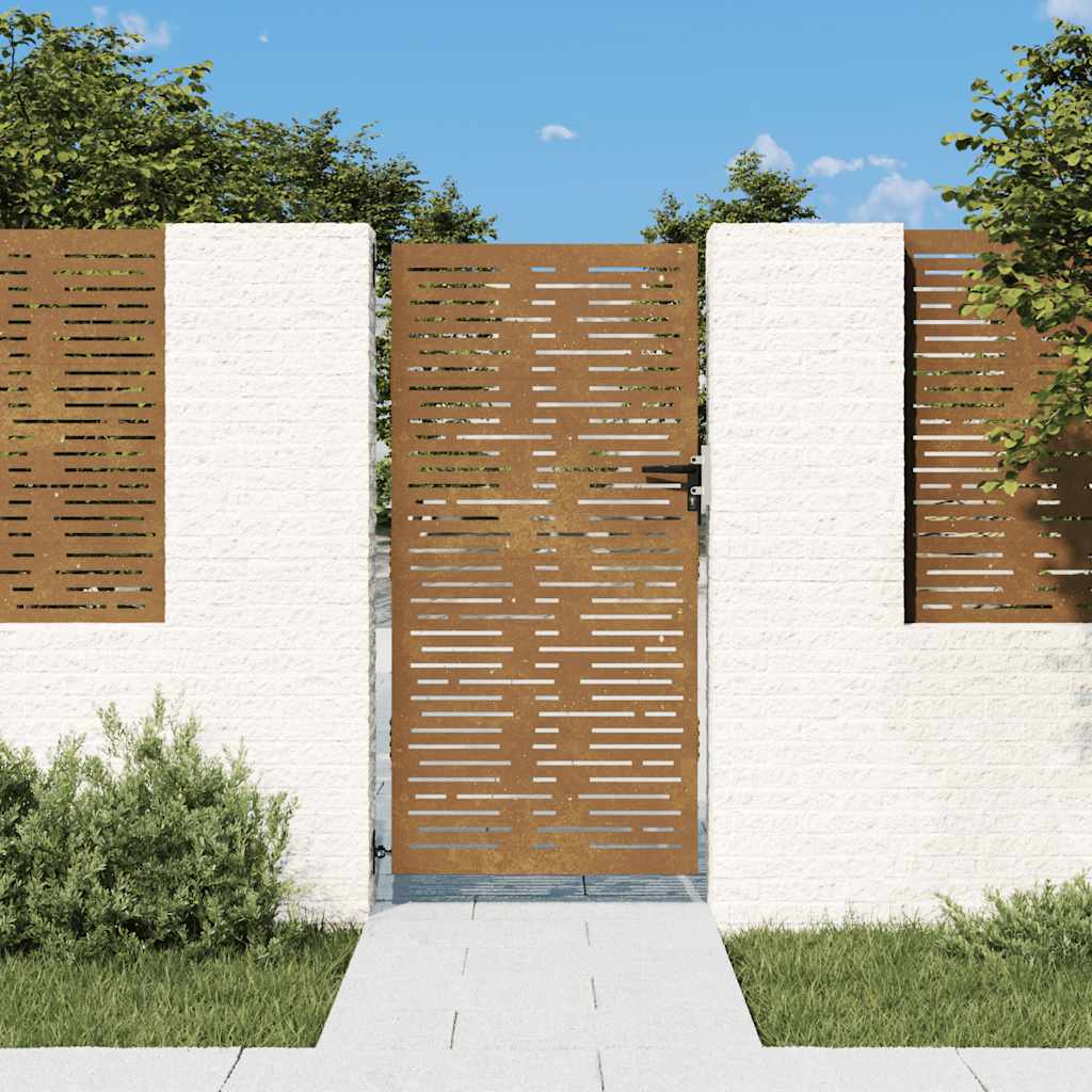 Gartentor Cortenstahl Quadratisches Design