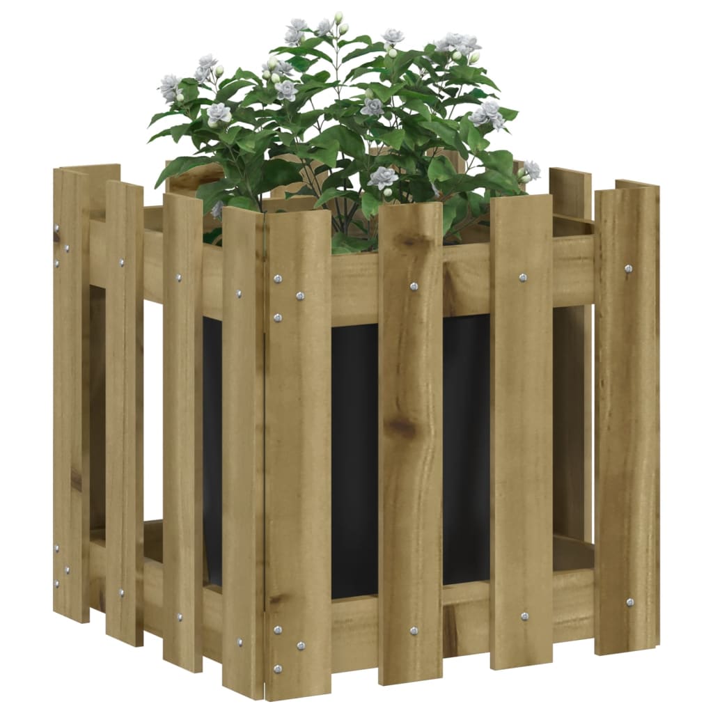 Pflanzkübel Latten-Design 40X40X40 Cm Kiefernholz Imprägniert