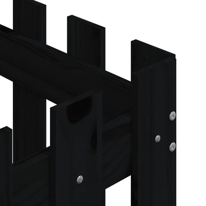 Pflanzkübel Lattenzaun-Design Schwarz 50X50X50 Cm Kiefernholz