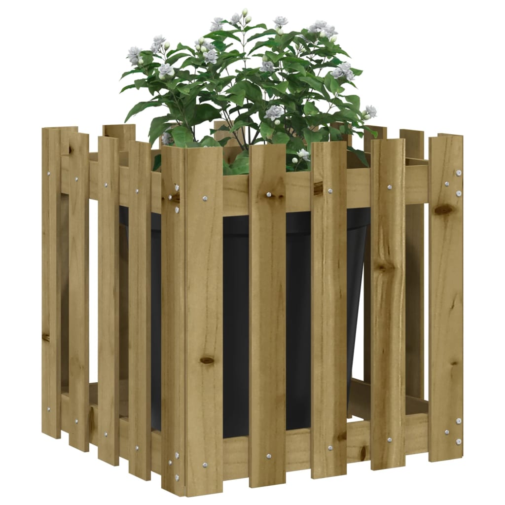 Pflanzkübel Latten-Design 50X50X50 Cm Kiefernholz Imprägniert
