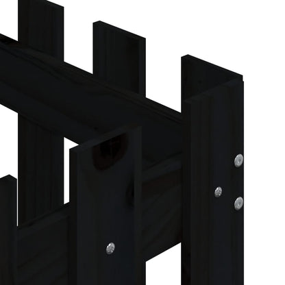 Pflanzkübel Lattenzaun-Design Schwarz 60X60X60 Cm Kiefernholz