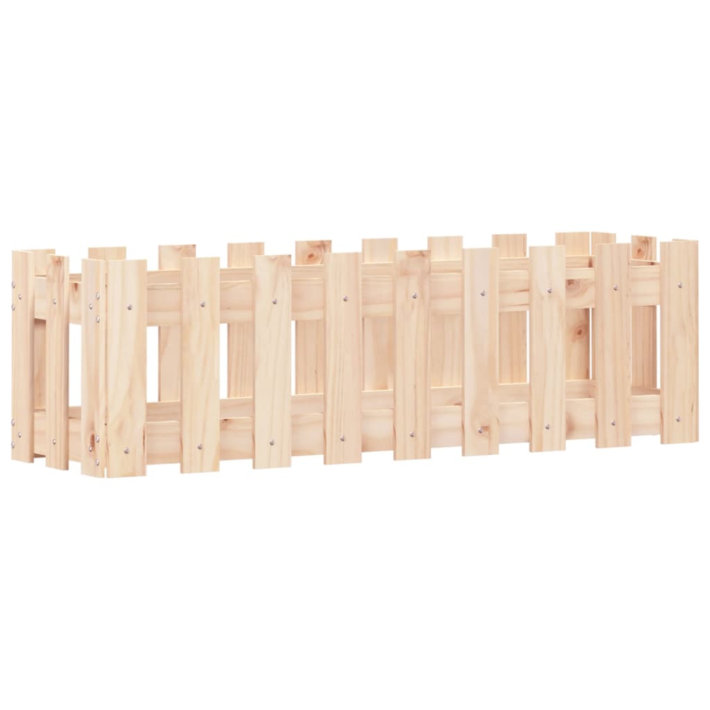 Hochbeet Lattenzaun-Design 100X30X30 Cm Massivholz Kiefer