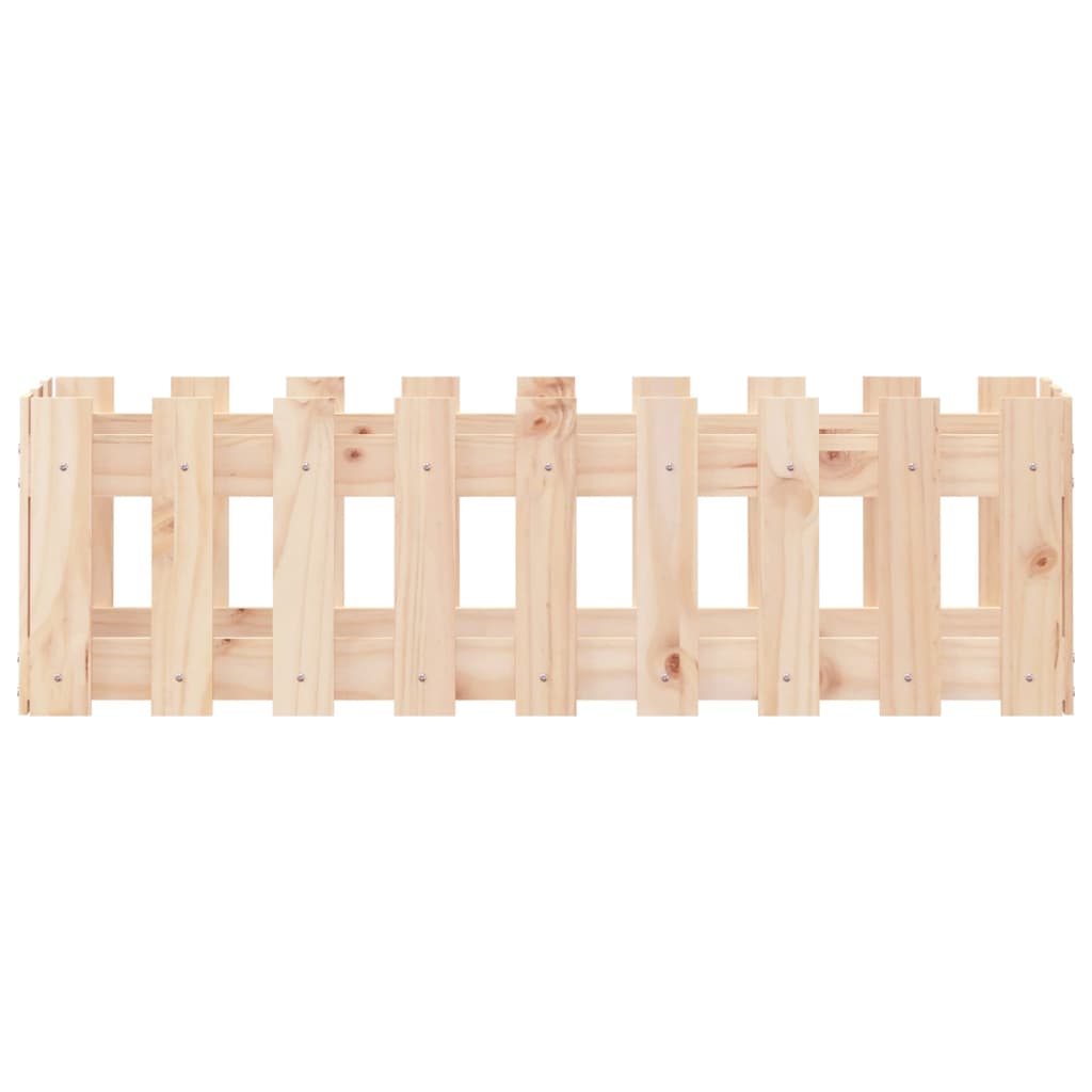 Hochbeet Lattenzaun-Design 100X30X30 Cm Massivholz Kiefer