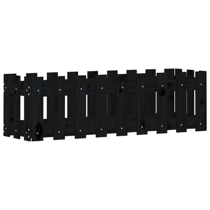 Hochbeet Latten-Design Schwarz 100X30X30 Cm Massivholz Kiefer