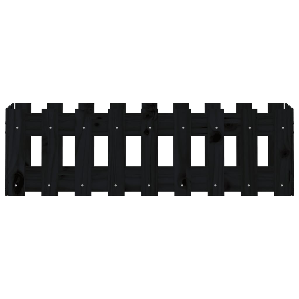 Hochbeet Latten-Design Schwarz 100X30X30 Cm Massivholz Kiefer