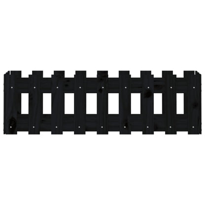 Hochbeet Latten-Design Schwarz 100X30X30 Cm Massivholz Kiefer