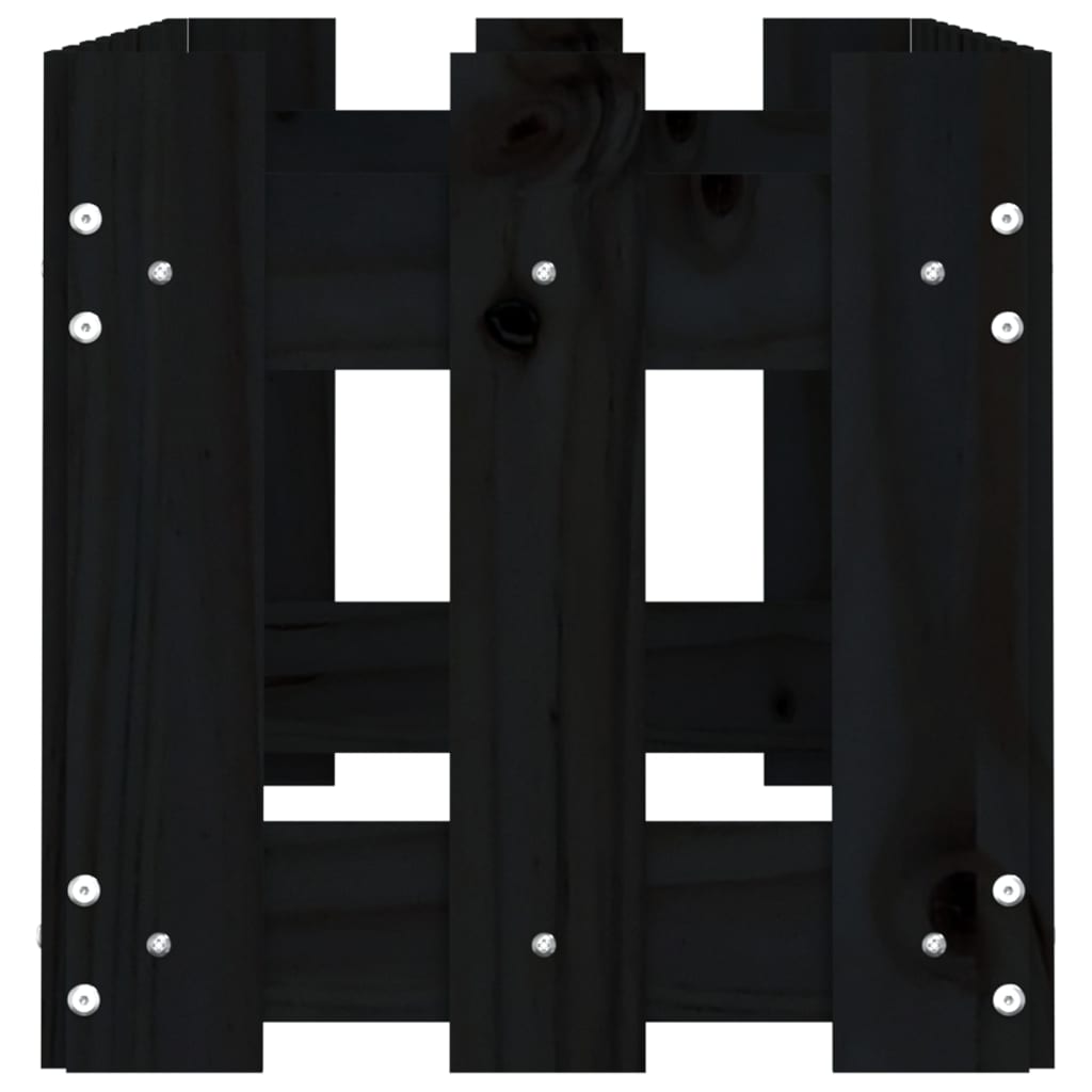 Hochbeet Latten-Design Schwarz 100X30X30 Cm Massivholz Kiefer