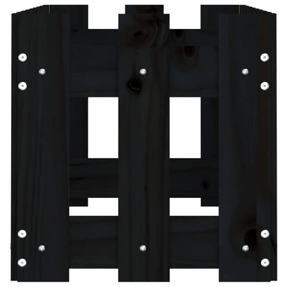 Hochbeet Latten-Design Schwarz 100X30X30 Cm Massivholz Kiefer