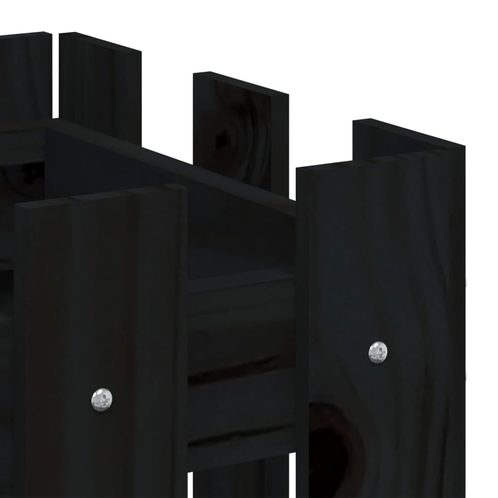 Hochbeet Latten-Design Schwarz 100X30X30 Cm Massivholz Kiefer