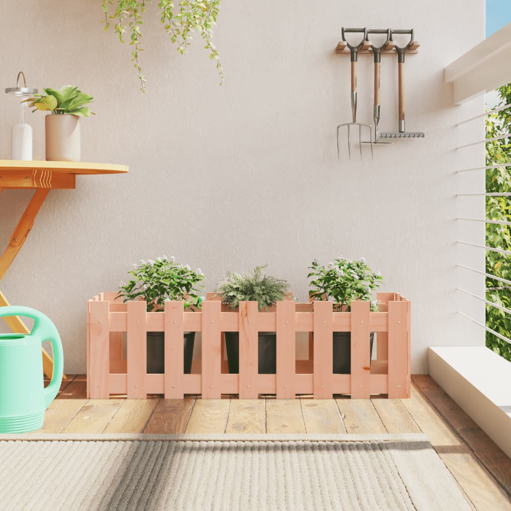 Hochbeet Lattenzaun-Design 100X30X30 Cm Massivholz Douglasie