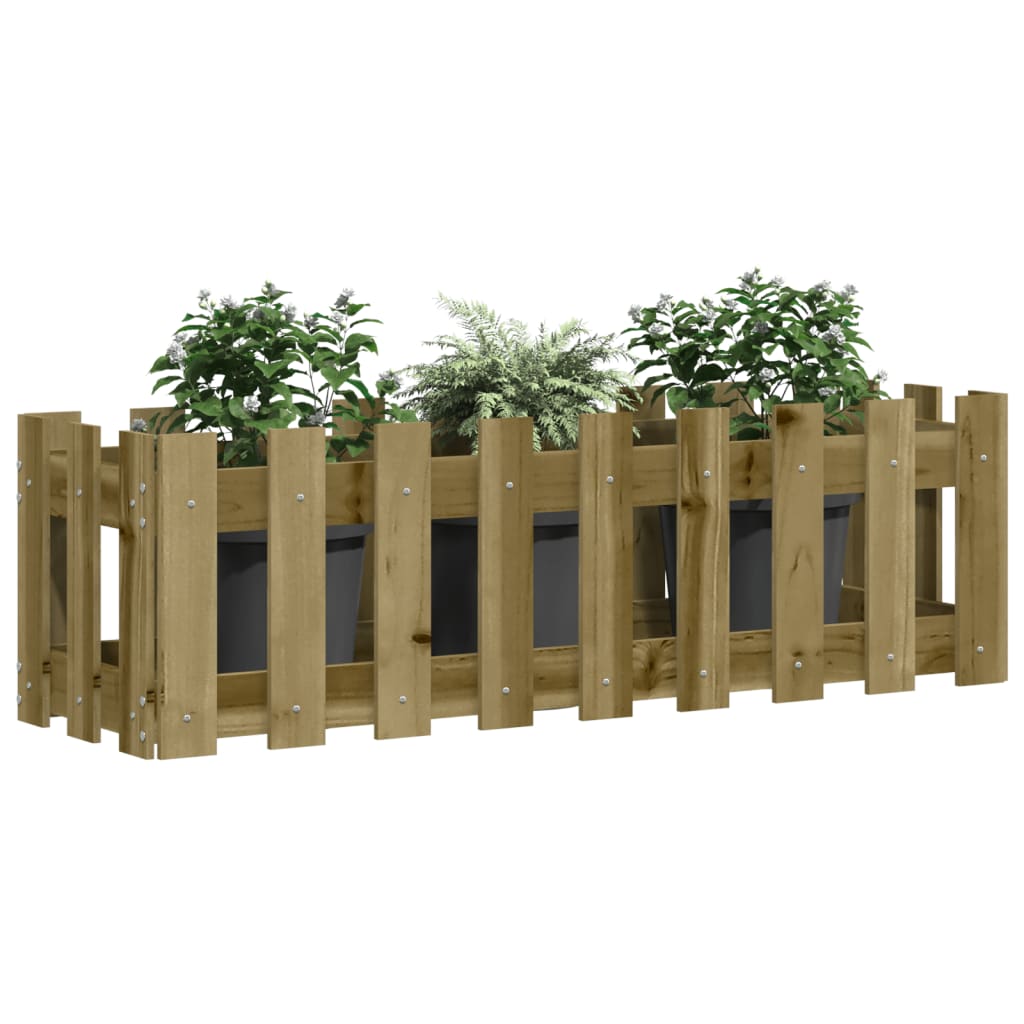 Hochbeet Lattenzaun-Design 100X30X30 Cm Kiefernholz Imprägniert