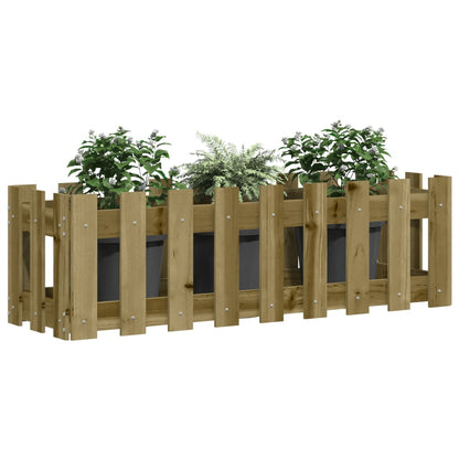 Hochbeet Lattenzaun-Design 100X30X30 Cm Kiefernholz Imprägniert