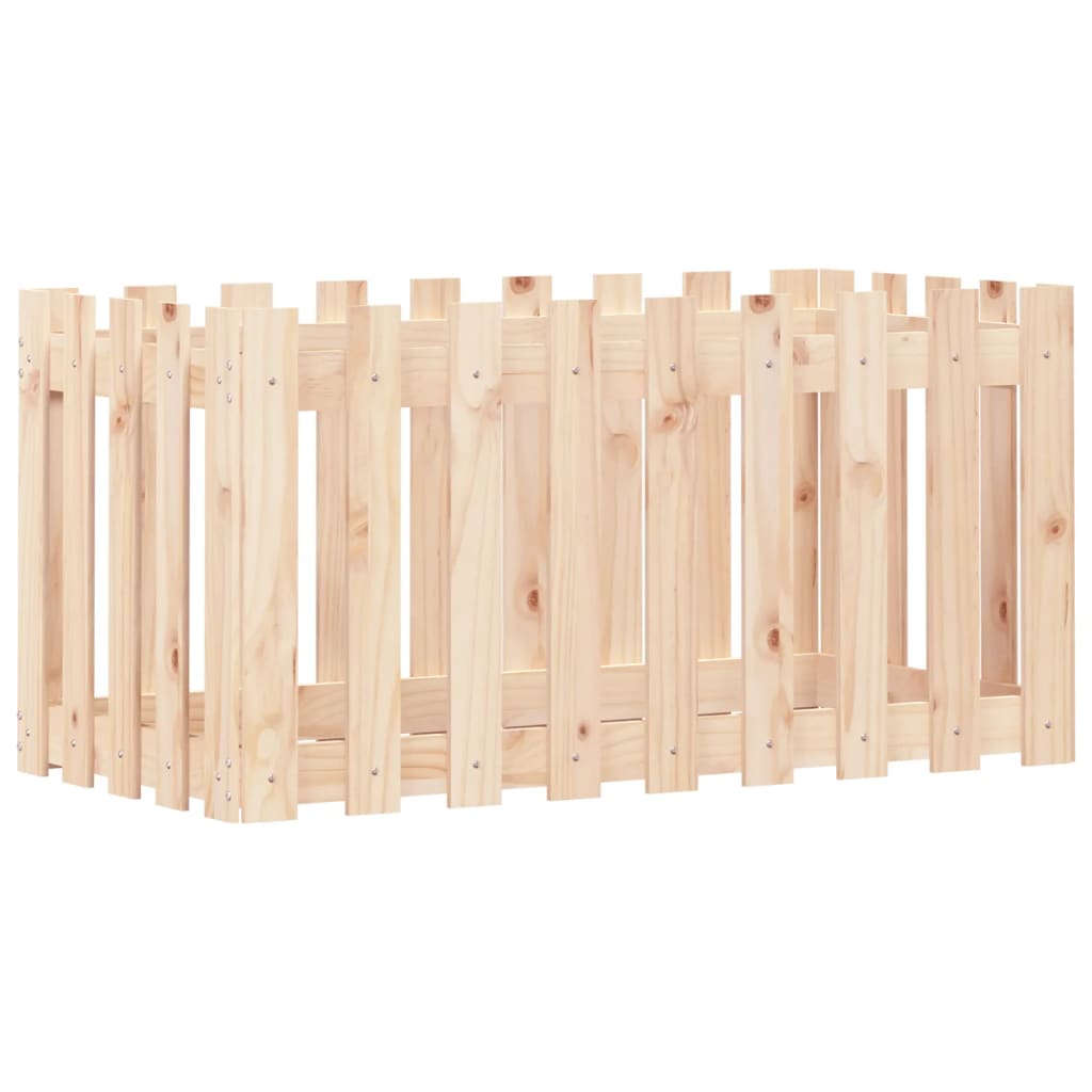 Hochbeet Lattenzaun-Design 100X50X50 Cm Massivholz Kiefer