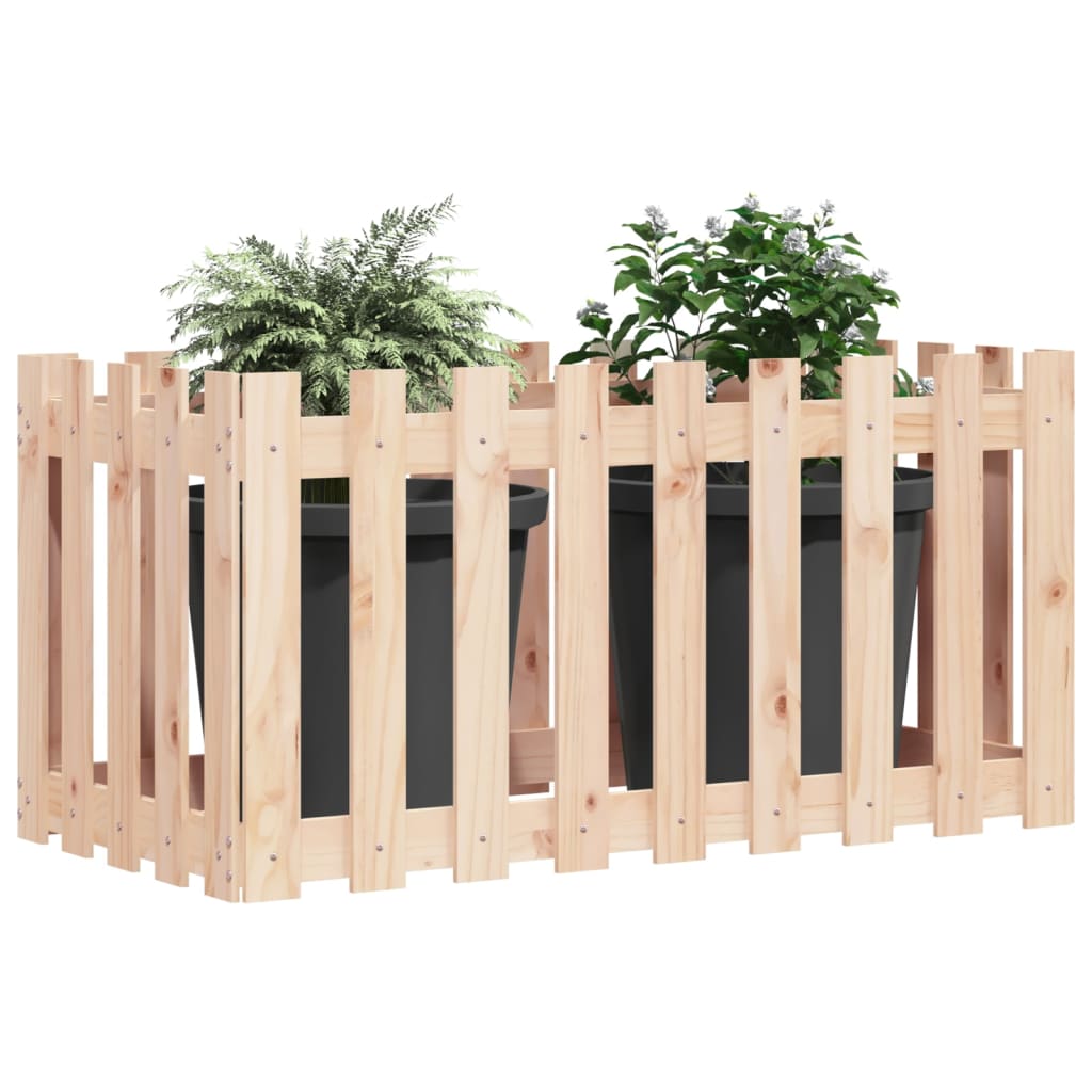 Hochbeet Lattenzaun-Design 100X50X50 Cm Massivholz Kiefer