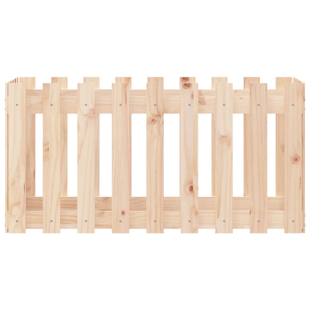 Hochbeet Lattenzaun-Design 100X50X50 Cm Massivholz Kiefer