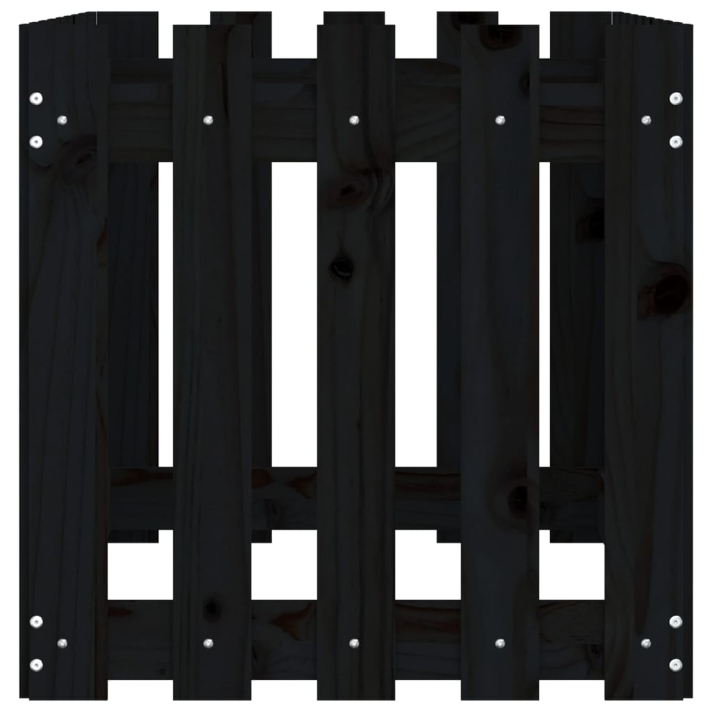 Hochbeet Latten-Design Schwarz 100X50X50 Cm Massivholz Kiefer