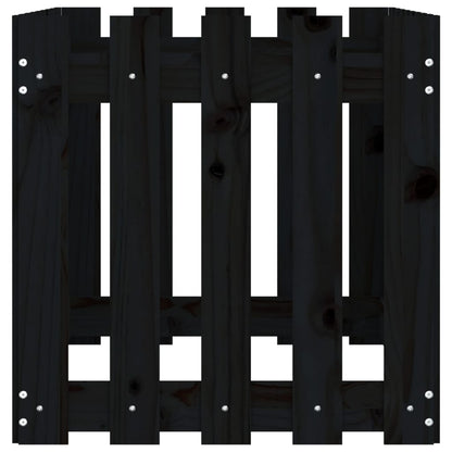 Hochbeet Latten-Design Schwarz 100X50X50 Cm Massivholz Kiefer