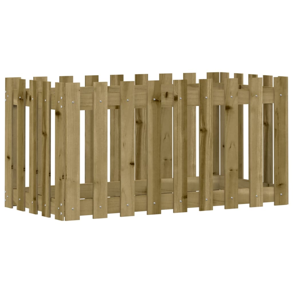 Hochbeet Lattenzaun-Design 100X50X50 Cm Kiefernholz Imprägniert