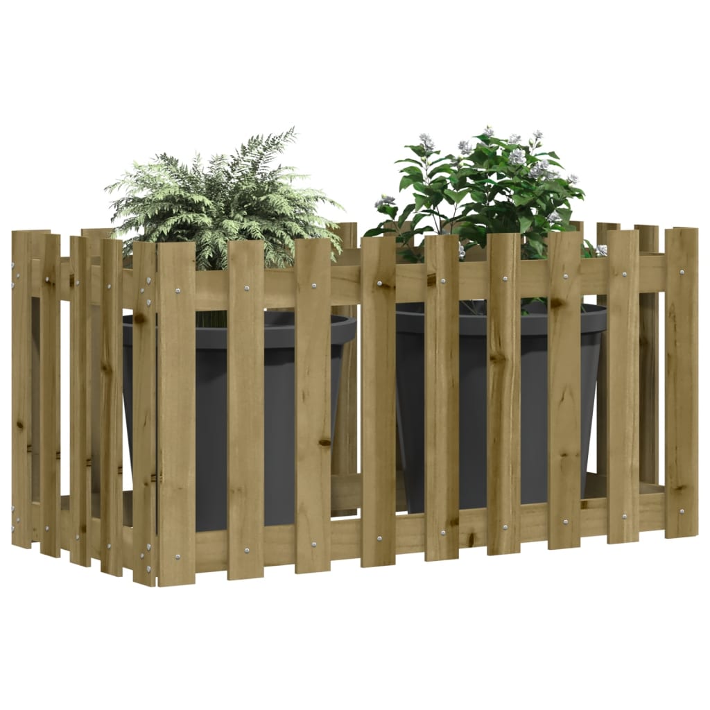 Hochbeet Lattenzaun-Design 100X50X50 Cm Kiefernholz Imprägniert