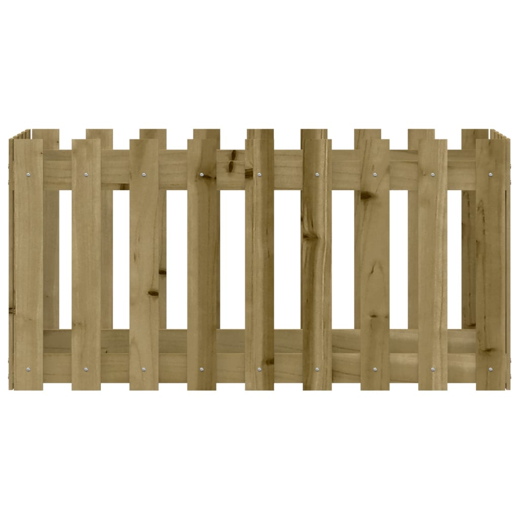 Hochbeet Lattenzaun-Design 100X50X50 Cm Kiefernholz Imprägniert