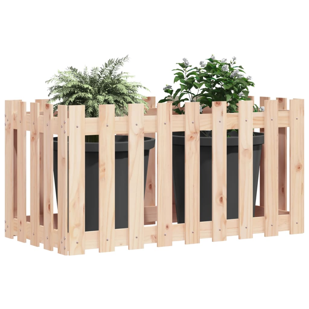 Hochbeet Lattenzaun-Design 100X50X70 Cm Massivholz Kiefer