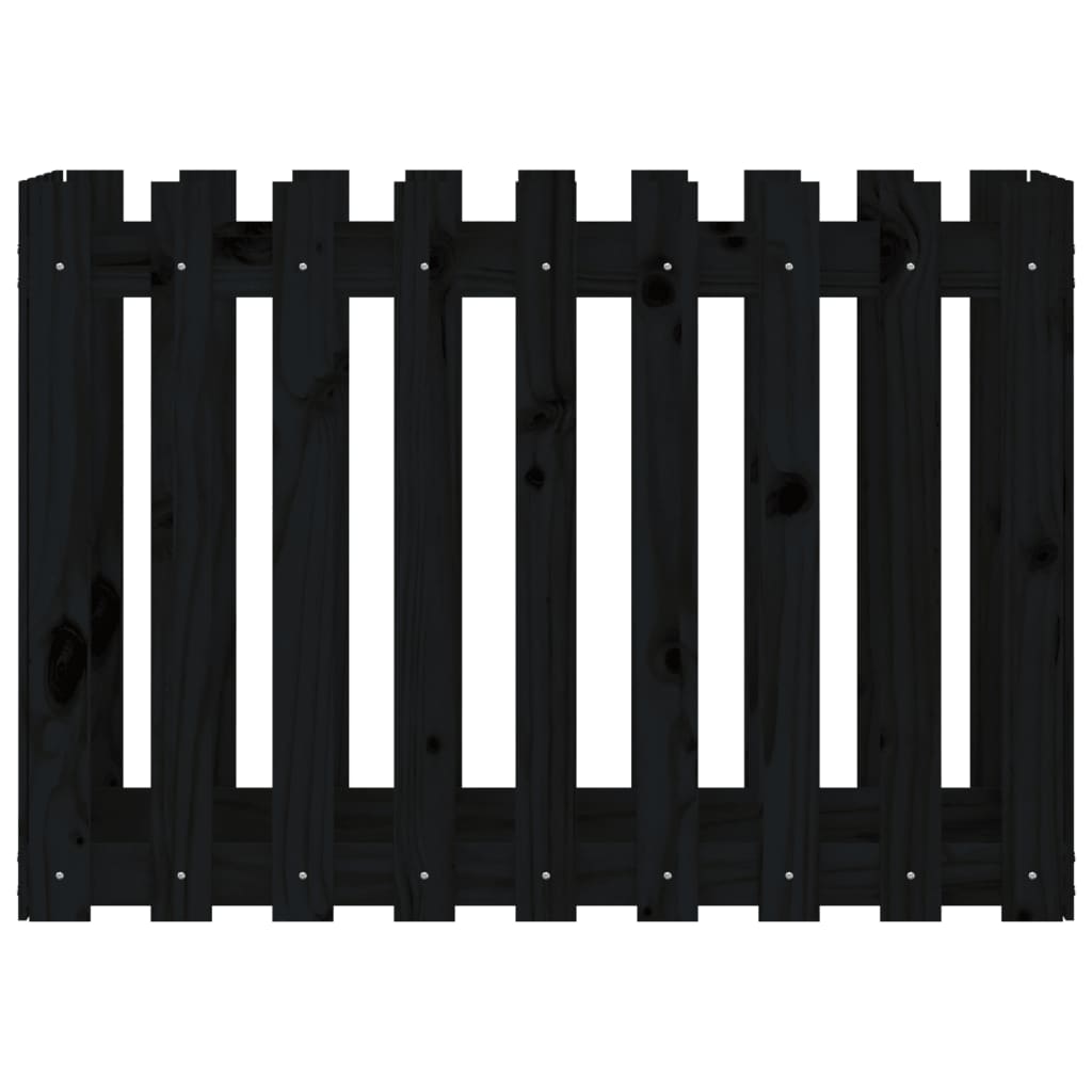 Hochbeet Latten-Design Schwarz 100X50X70 Cm Massivholz Kiefer