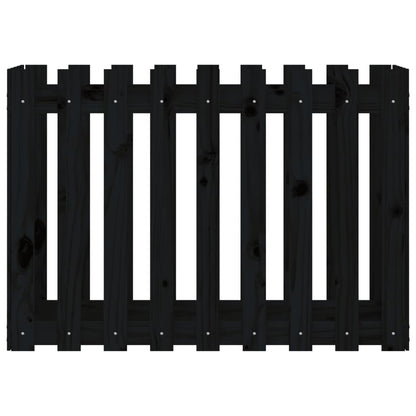 Hochbeet Latten-Design Schwarz 100X50X70 Cm Massivholz Kiefer