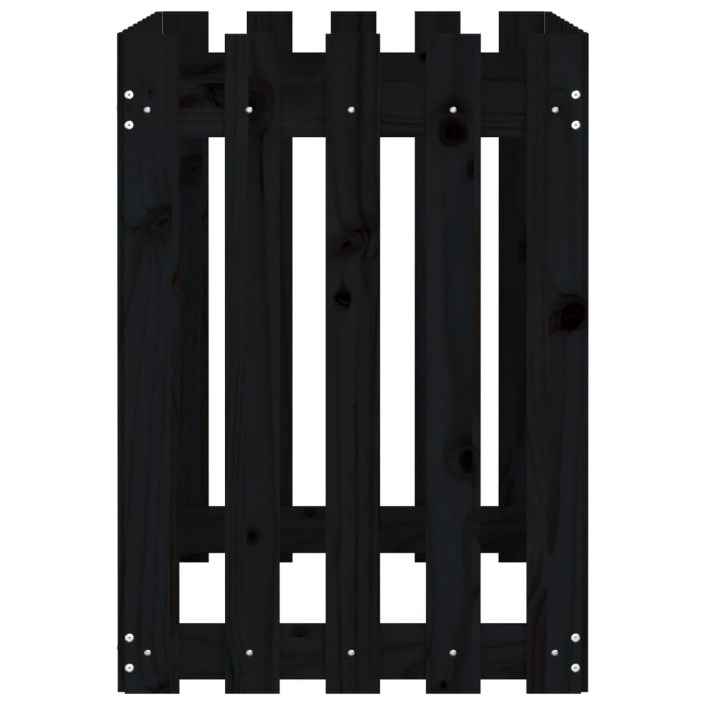 Hochbeet Latten-Design Schwarz 100X50X70 Cm Massivholz Kiefer