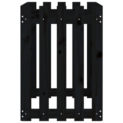 Hochbeet Latten-Design Schwarz 100X50X70 Cm Massivholz Kiefer