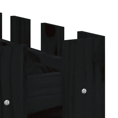 Hochbeet Latten-Design Schwarz 100X50X70 Cm Massivholz Kiefer