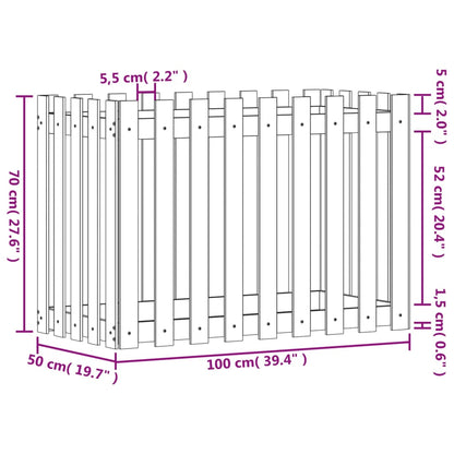 Hochbeet Lattenzaun-Design 100X50X70 Cm Massivholz Douglasie