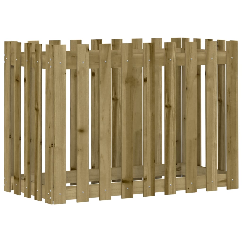 Hochbeet Lattenzaun-Design 100X50X70 Cm Kiefernholz Imprägniert