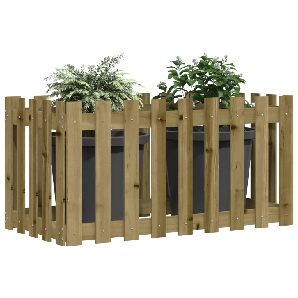 Hochbeet Lattenzaun-Design 100X50X70 Cm Kiefernholz Imprägniert