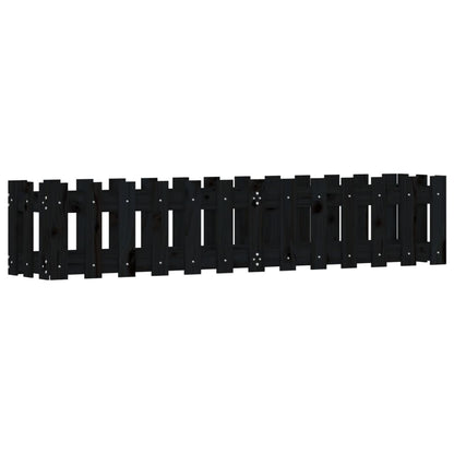 Hochbeet Latten-Design Schwarz 150X30X30 Cm Massivholz Kiefer