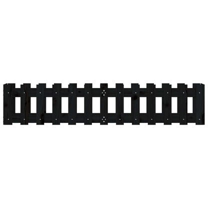 Hochbeet Latten-Design Schwarz 150X30X30 Cm Massivholz Kiefer