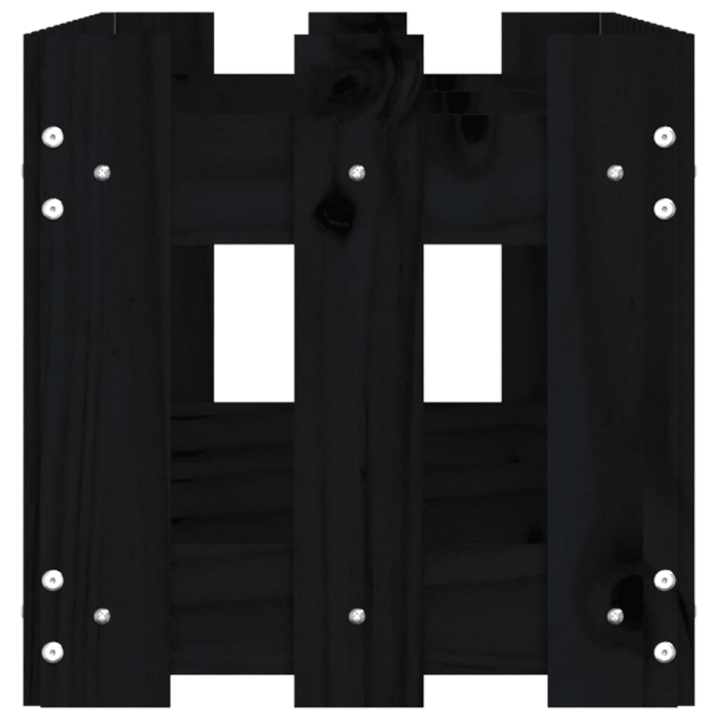 Hochbeet Latten-Design Schwarz 150X30X30 Cm Massivholz Kiefer