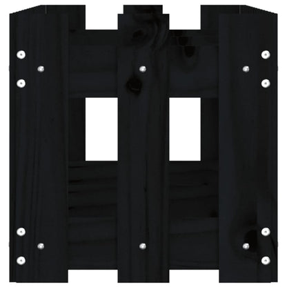 Hochbeet Latten-Design Schwarz 150X30X30 Cm Massivholz Kiefer