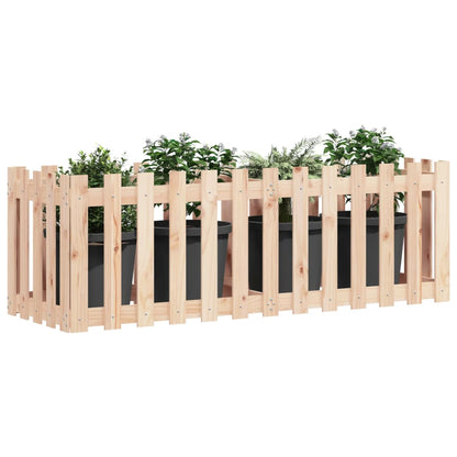 Hochbeet Lattenzaun-Design 150X50X50 Cm Massivholz Kiefer