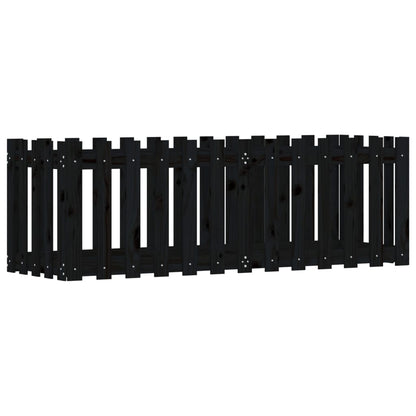 Hochbeet Latten-Design Schwarz 150X50X50 Cm Massivholz Kiefer