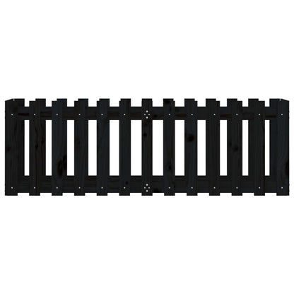 Hochbeet Latten-Design Schwarz 150X50X50 Cm Massivholz Kiefer