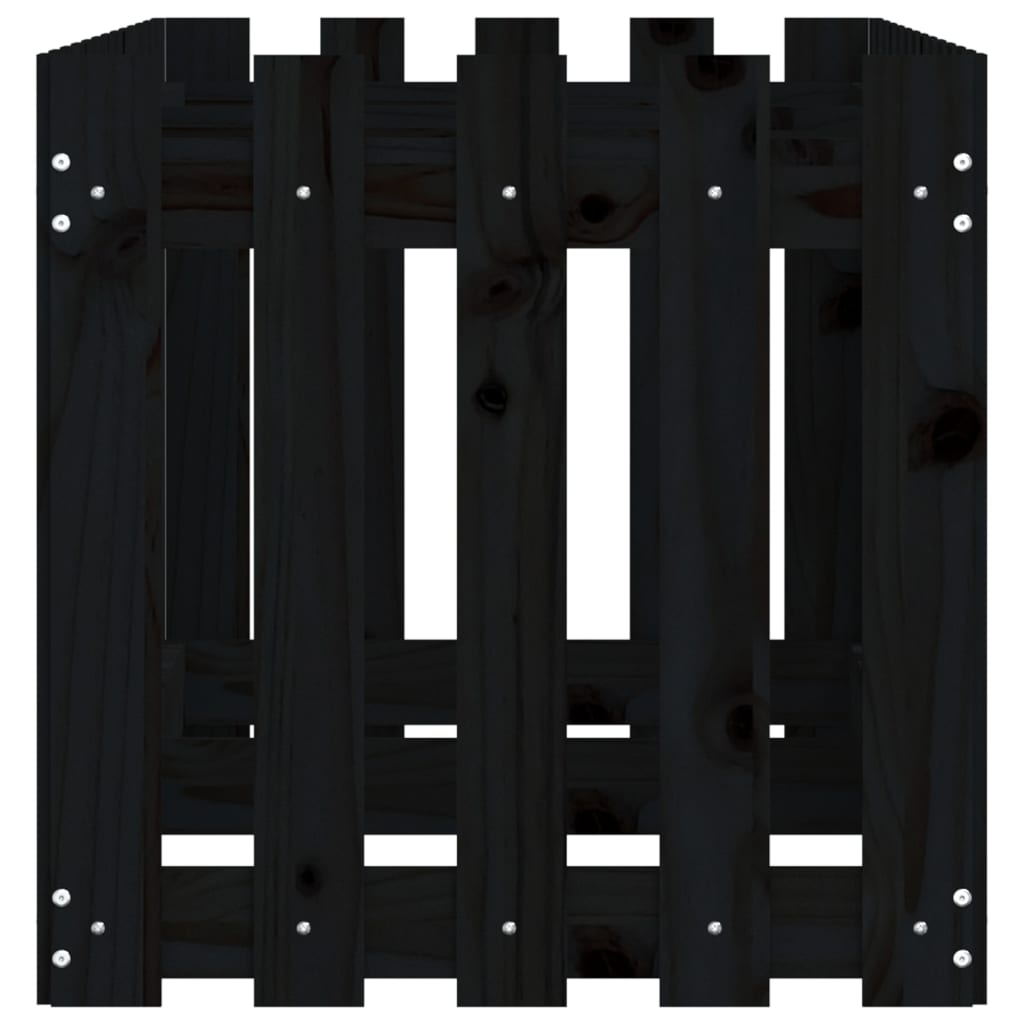 Hochbeet Latten-Design Schwarz 150X50X50 Cm Massivholz Kiefer
