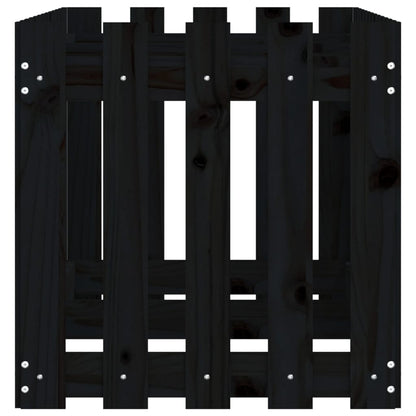 Hochbeet Latten-Design Schwarz 150X50X50 Cm Massivholz Kiefer