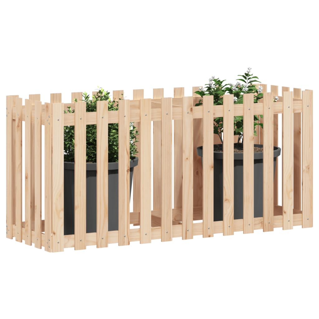 Hochbeet Lattenzaun-Design 150X50X70 Cm Massivholz Kiefer